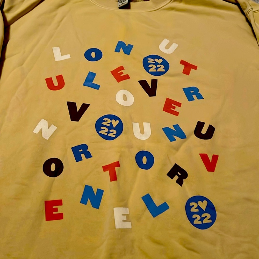 very lightly used authentic love on tour “Alphabet soup” Harry styles sweatshirt